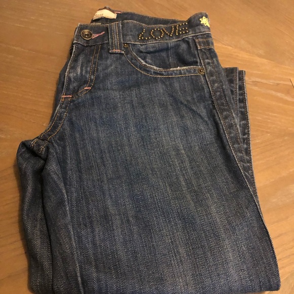 VIGOSS MAKE LOVE NOT WAR JEANS 28 $65 NEW - Picture 11 of 13